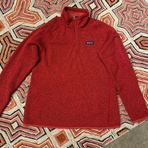 Red Patagonia better sweater pullover sweatshirt quarter zip